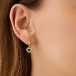 14K Yellow Gold Petite Diamond Heart Earrings, view 2