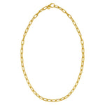 14K Yellow Gold Charm Lock Paperclip Chain