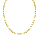 14K Yellow Gold Charm Lock Paperclip Chain, view 2