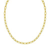 14K Yellow Gold Charm Lock Paperclip Chain