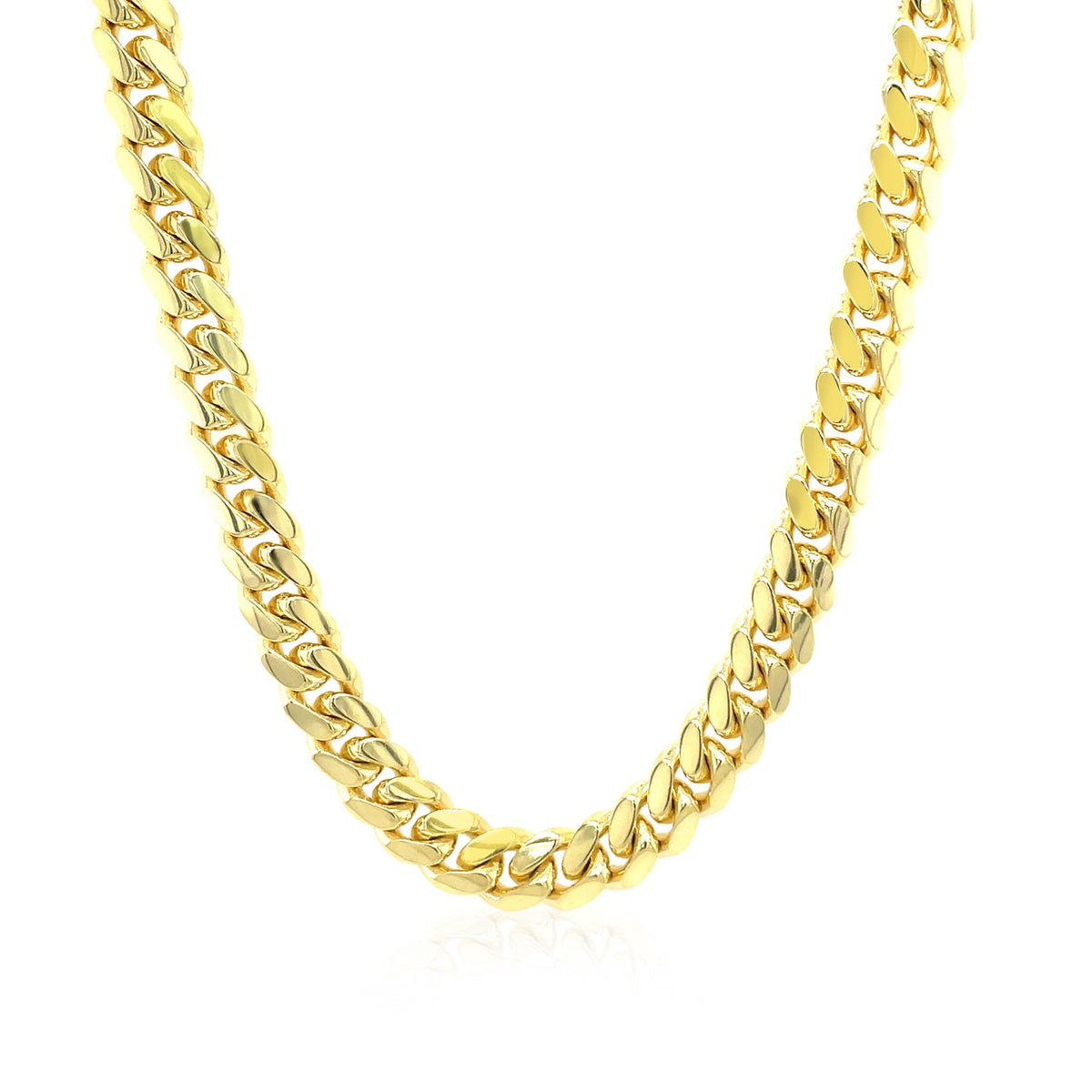 10k Yellow Gold Classic Miami Cuban Solid Chain (6.10 mm), view 2