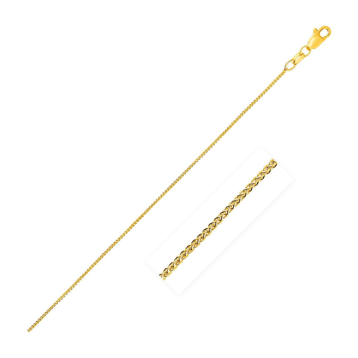 10k Yellow Gold Wheat Chain 0.6mm (0.60 mm), view 13