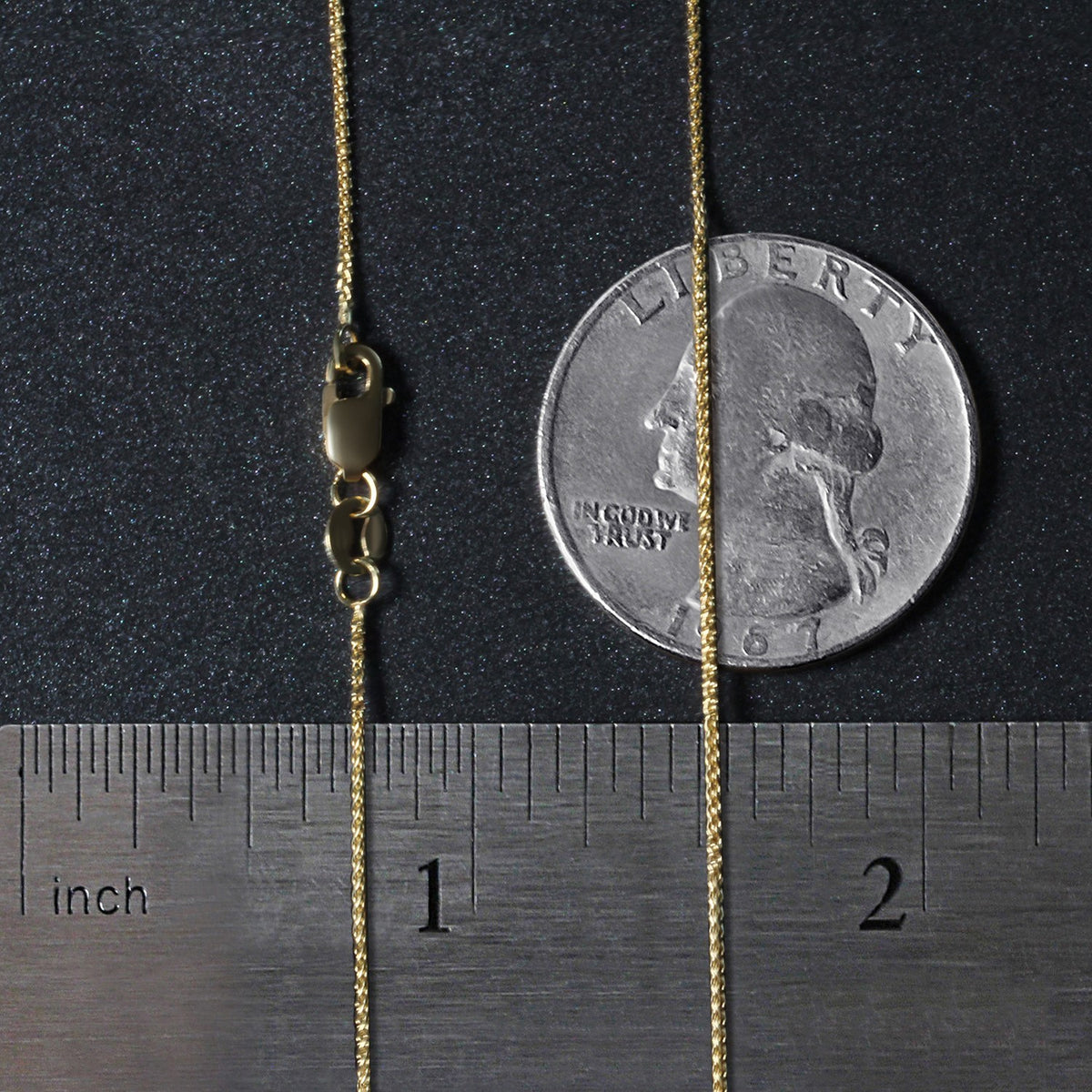 10k Yellow Gold Wheat Chain 0.6mm (0.60 mm), view 10
