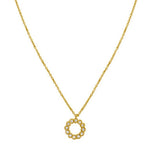 Classic 14K Yellow Gold Petite Diamond Circle Necklace