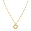 Classic 14K Yellow Gold Petite Diamond Circle Necklace