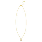 Classic 14K Yellow Gold Petite Diamond Circle Necklace, view 2