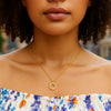 Classic 14K Yellow Gold Petite Diamond Circle Necklace
