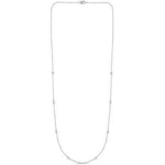 14K White Gold Diamonds by the Yard Necklace, view 2