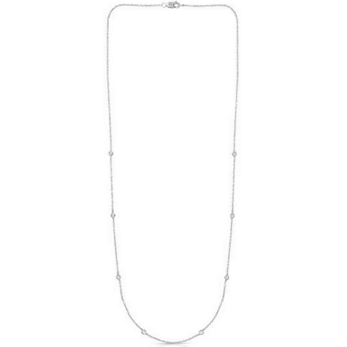 14K White Gold Diamonds by the Yard Necklace, view 2