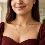 14K White Gold Diamonds by the Yard Necklace, view 4