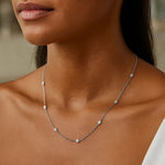 14K White Gold Diamonds by the Yard Necklace, view 5