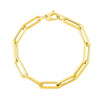 14K Yellow Gold Extra Wide Paperclip Chain Bracelet (6.10 mm)
