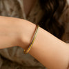 Two Tone Minimalist Bangle in 14K Yellow Gold (4.10 mm), view 5