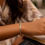 Two Tone Minimalist Bangle in 14K Yellow Gold (4.10 mm), view 6