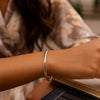 Two Tone Minimalist Bangle in 14K Yellow Gold (4.10 mm), view 6