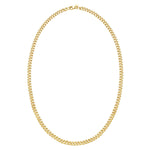 14K Yellow Gold Petite Faceted Cuban Link Chain Necklace (4.50 mm), view 2
