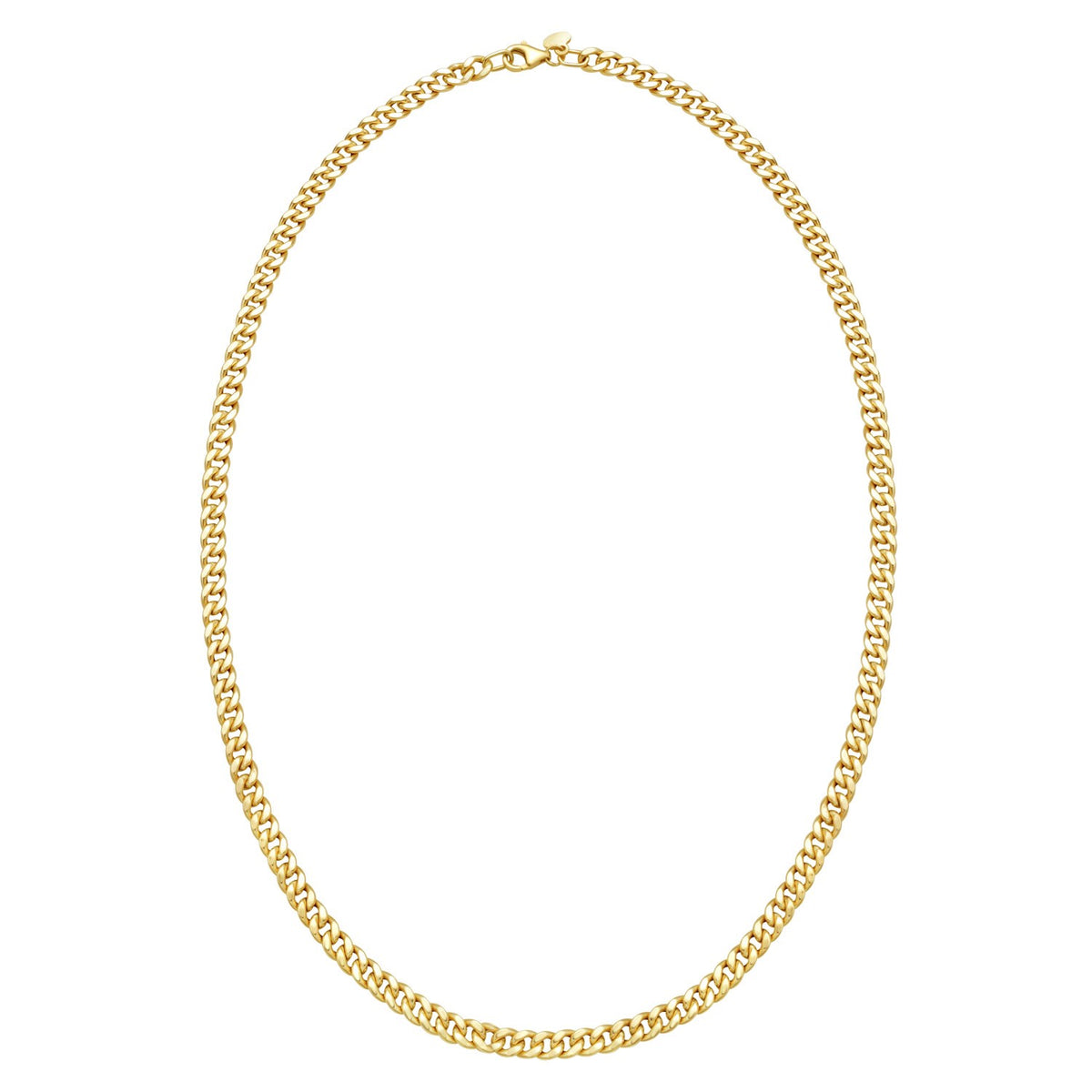 14K Yellow Gold Petite Faceted Cuban Link Chain Necklace (4.50 mm), view 2