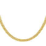 14K Yellow Gold Petite Faceted Cuban Link Chain Necklace (4.50 mm), view 4