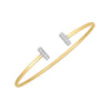 14K Two Tone Gold Diamond Tee Bar Bangle (2.00 mm), view 2