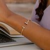 14K Two Tone Gold Diamond Tee Bar Bangle (2.00 mm), view 5