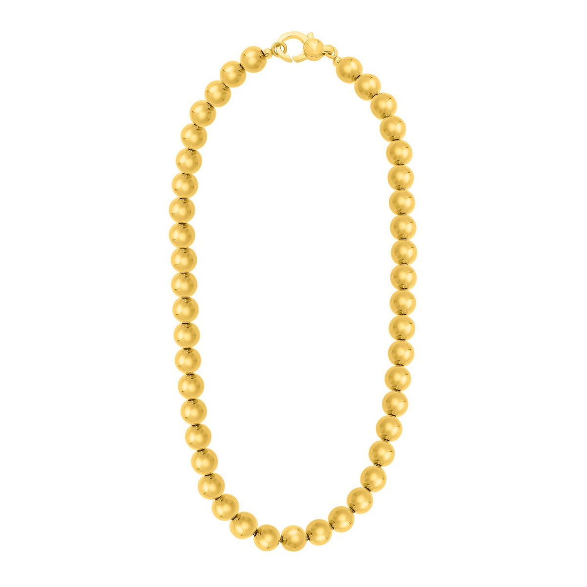 Sterling Silver Gold Plated Bold Bead Necklace, view 2