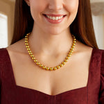 Sterling Silver Gold Plated Bold Bead Necklace, view 4