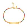 Sterling Silver Gold Plated Rainbow CZ ID Bracelet (2.70 mm), view 2