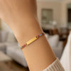 Sterling Silver Gold Plated Rainbow CZ ID Bracelet (2.70 mm), view 3