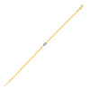 14K Yellow Gold Blue Topaz Mirrored Chain (2.20 mm)