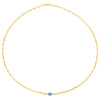 14K Yellow Gold Blue Topaz Mirrored Chain (2.20 mm)