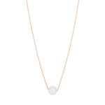 14K Rose Gold Pearl Solitaire Necklace