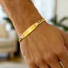 14K Yellow Gold Lite Cuban ID Bracelet (7.20 mm), view 5
