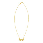 14K Yellow Gold Polished Twisted Rope Bow Necklace