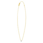 14K Yellow Gold Mini Diamond X Initial Pendant Necklace, view 2