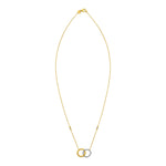 14K Two Tone Gold Interlocking Circle Necklace, view 2