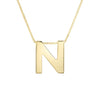 14K Yellow Gold Yours Truly Block Letter Initial N Necklace