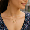 14K Yellow Gold Yours Truly Block Letter Initial N Necklace