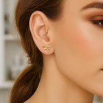 14K Yellow Gold Polished Bow Stud Earrings, view 3