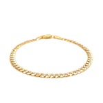 14K Two Tone Gold Pave Curb Bracelet (3.60 mm), view 2
