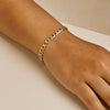 14K Two Tone Gold Pave Curb Bracelet (3.60 mm), view 4