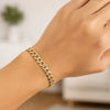14K Two Tone Gold Pave Curb Bracelet (3.60 mm), view 5
