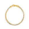 Round Pave Franco Chain Bracelet in 14K Yellow Gold (4.00 mm), view 2