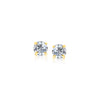 14k Yellow Gold Stud Earrings with White Hue Faceted Cubic Zirconia(3mm)