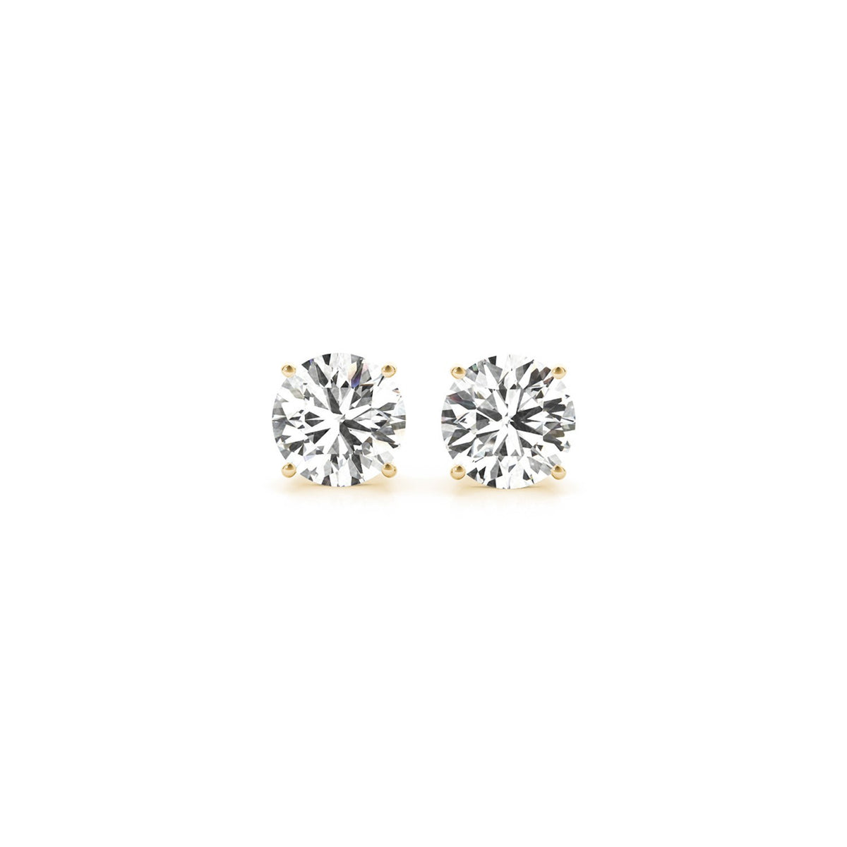 1 1/2 cttw Certified IGI Lab Grown Round Diamond Earrings 14K Yellow Gold (G/VS2)