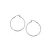 Sterling Silver Rhodium Plated Thin and Polished Hoop Style Earrings (2x35mm)