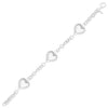 Sterling Silver Rhodium Plated Puffed Triple Heart Bracelet