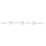 Sterling Silver Rhodium Plated Puffed Triple Heart Bracelet, view 3