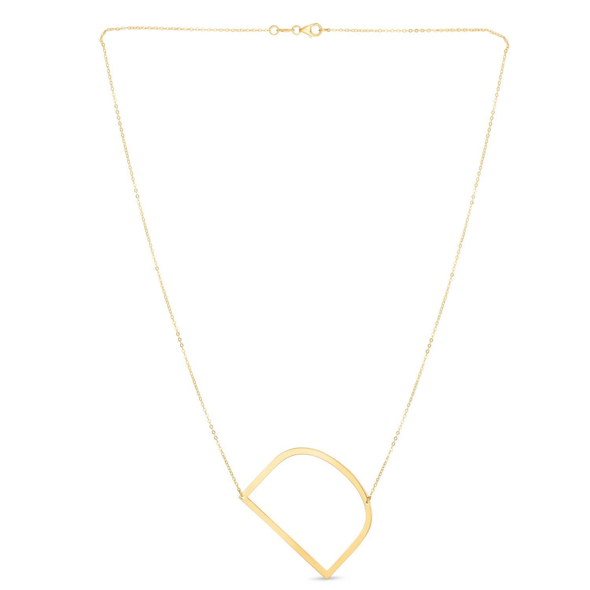 14K Yellow Gold Yours Truly Large Initial D Necklace, view 2