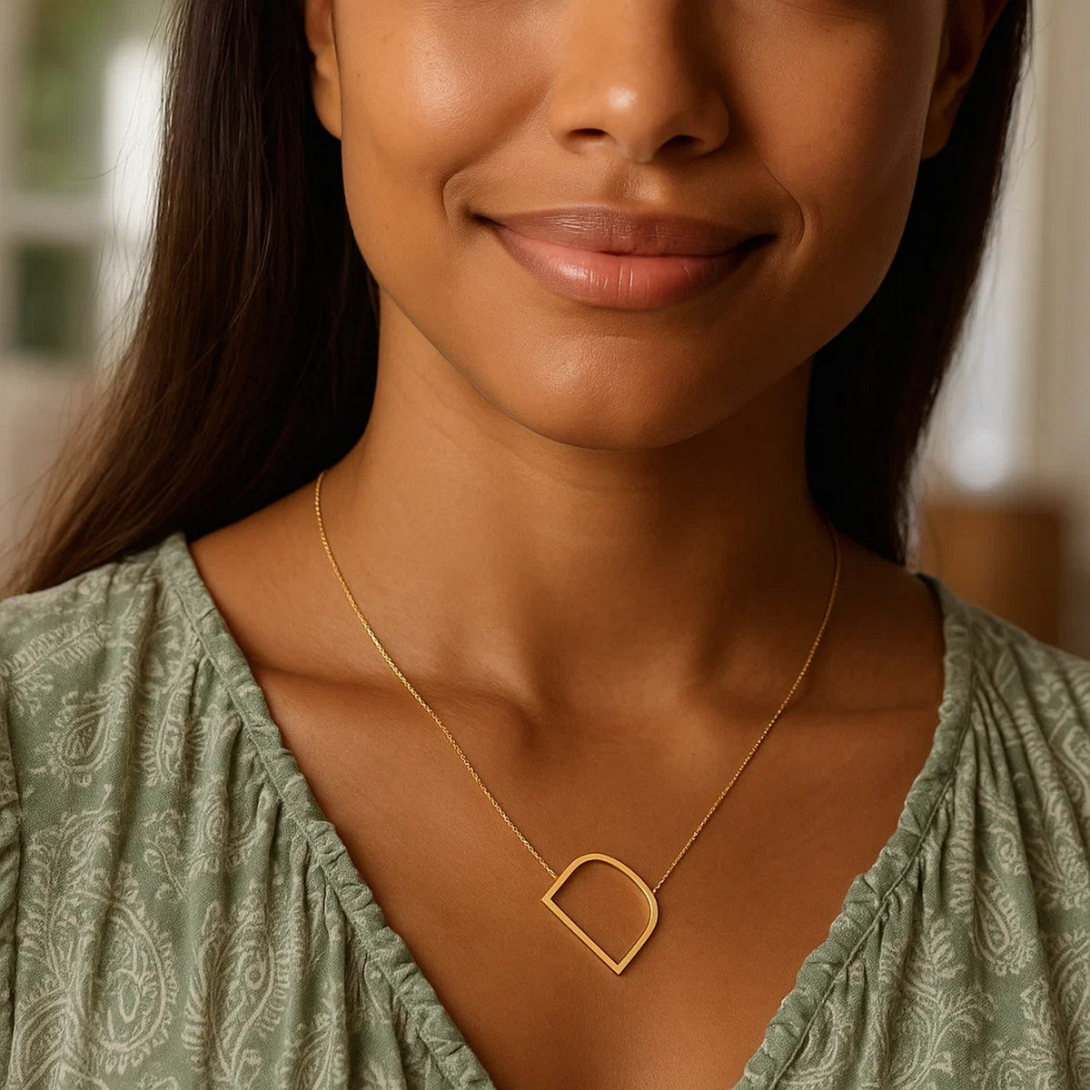 14K Yellow Gold Yours Truly Large Initial D Necklace, view 4