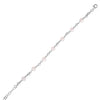 Sterling Silver Rhodium Plated Pearl Bead Bracelet